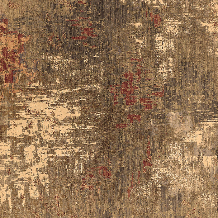 Square Oriental Brown Industrial Rug, urb2745brn