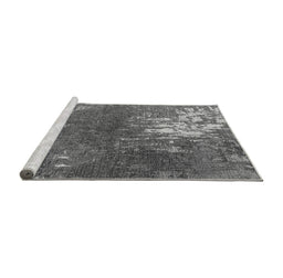 Sideview of Machine Washable Oriental Gray Industrial Rug, wshurb2745gry