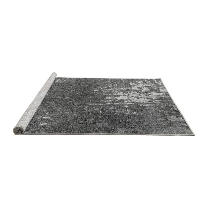 Sideview of Machine Washable Oriental Gray Industrial Rug, wshurb2745gry