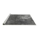 Sideview of Machine Washable Oriental Gray Industrial Rug, wshurb2745gry