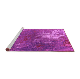 Sideview of Machine Washable Oriental Pink Industrial Rug, wshurb2745pnk