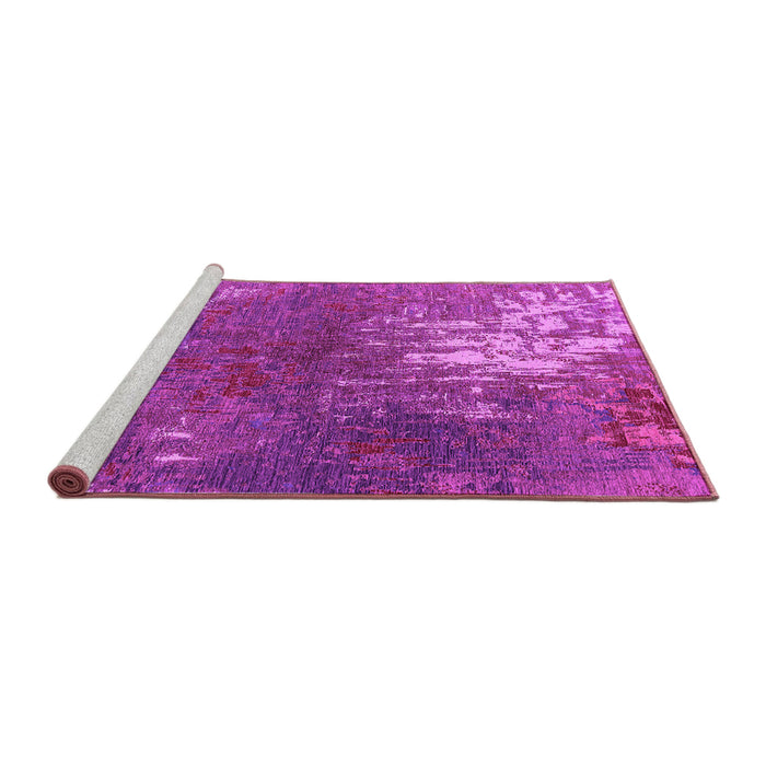Sideview of Machine Washable Oriental Pink Industrial Rug, wshurb2745pnk