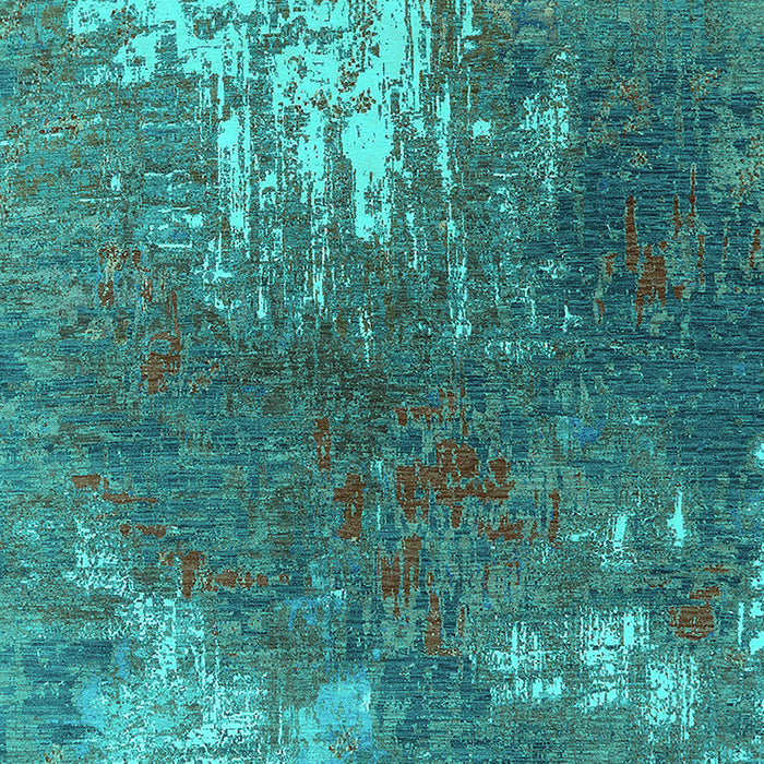 Machine Washable Oriental Turquoise Industrial Area Rugs, wshurb2745turq