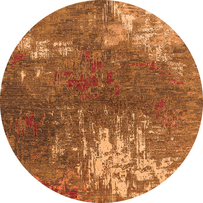 Round Oriental Orange Industrial Rug, urb2745org