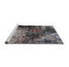 Sideview of Machine Washable Industrial Modern Western Charcoal Gray Rug, wshurb2746
