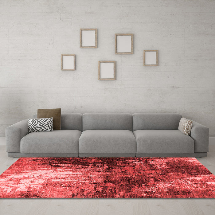 Industrial Red Washable Rugs