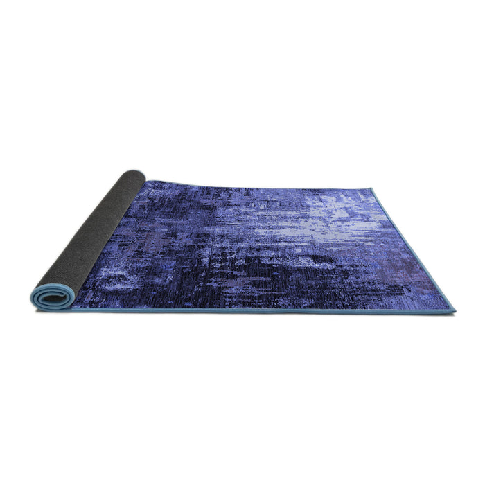 Sideview of Oriental Blue Industrial Rug, urb2746blu