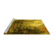 Sideview of Machine Washable Oriental Yellow Industrial Rug, wshurb2746yw