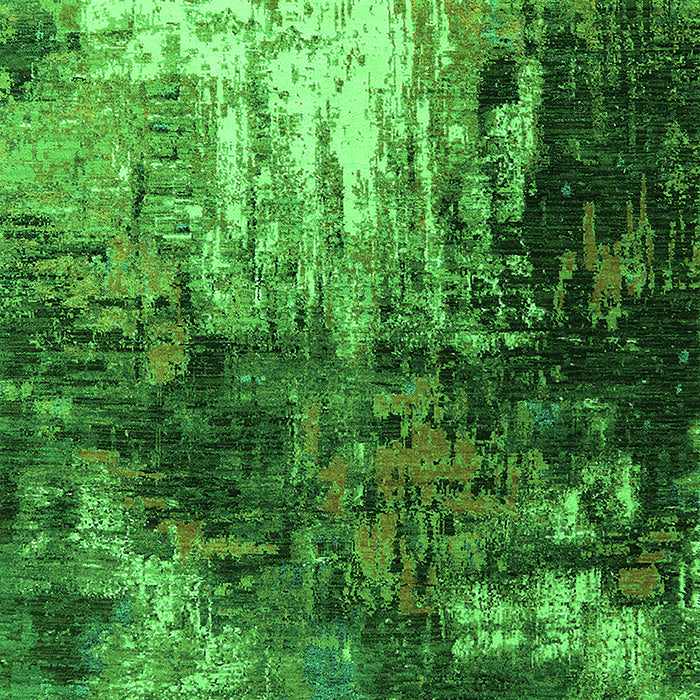 Machine Washable Oriental Green Industrial Area Rugs, wshurb2746grn