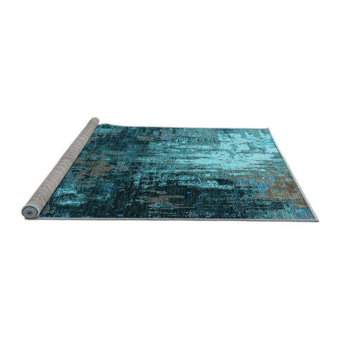 Sideview of Machine Washable Oriental Light Blue Industrial Rug, wshurb2746lblu