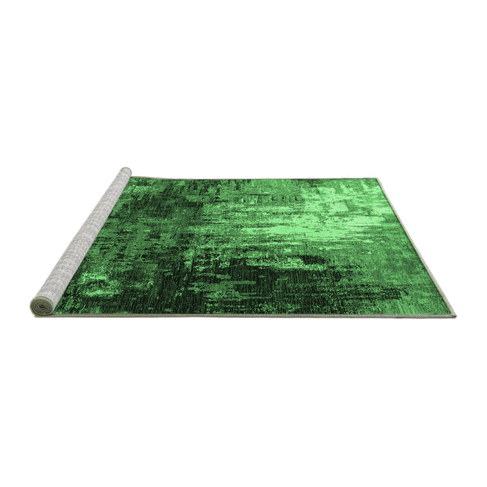 Sideview of Machine Washable Oriental Emerald Green Industrial Area Rugs, wshurb2746emgrn