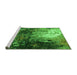 Sideview of Machine Washable Oriental Green Industrial Area Rugs, wshurb2746grn