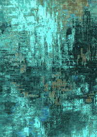 Oriental Turquoise Industrial Rug, urb2746turq