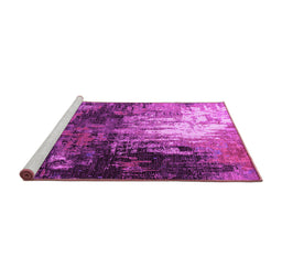 Sideview of Machine Washable Oriental Pink Industrial Rug, wshurb2746pnk