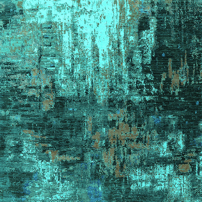 Machine Washable Oriental Turquoise Industrial Area Rugs, wshurb2746turq