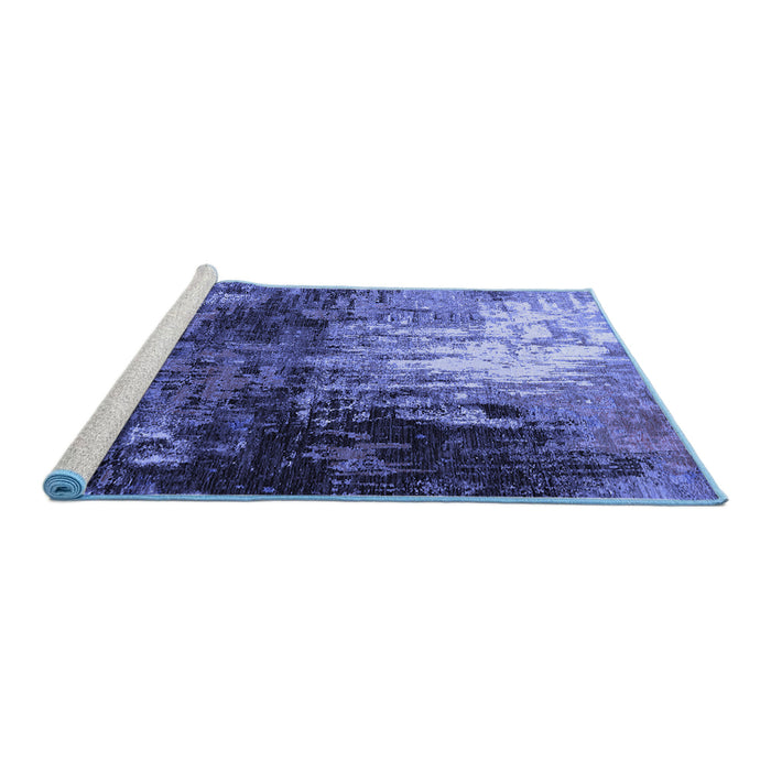 Sideview of Machine Washable Oriental Blue Industrial Rug, wshurb2746blu