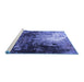 Sideview of Machine Washable Oriental Blue Industrial Rug, wshurb2746blu