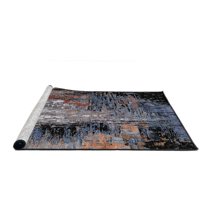 Sideview of Machine Washable Industrial Modern Black Rug, wshurb2747