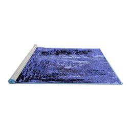 Sideview of Machine Washable Oriental Blue Industrial Rug, wshurb2747blu