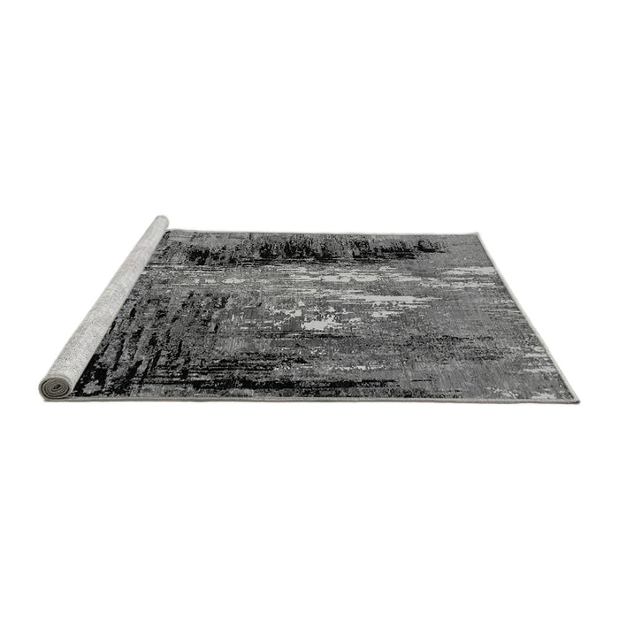 Sideview of Machine Washable Oriental Gray Industrial Rug, wshurb2747gry