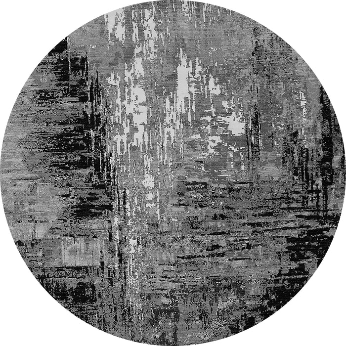 Round Oriental Gray Industrial Rug, urb2747gry