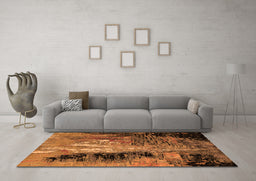 Machine Washable Oriental Orange Industrial Area Rugs in a Living Room, wshurb2747org