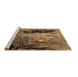 Sideview of Machine Washable Oriental Brown Industrial Rug, wshurb2747brn