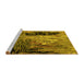 Sideview of Machine Washable Oriental Yellow Industrial Rug, wshurb2747yw