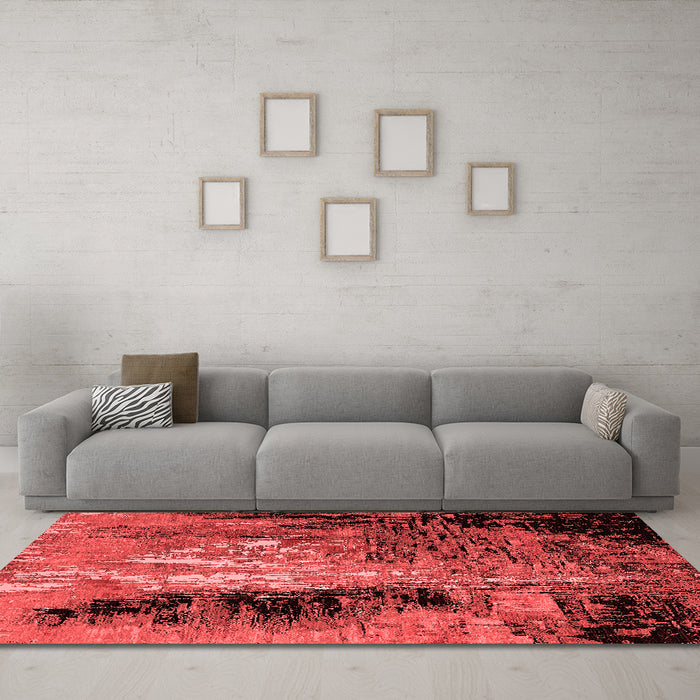 Industrial Red Washable Rugs