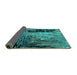 Sideview of Oriental Turquoise Industrial Rug, urb2747turq