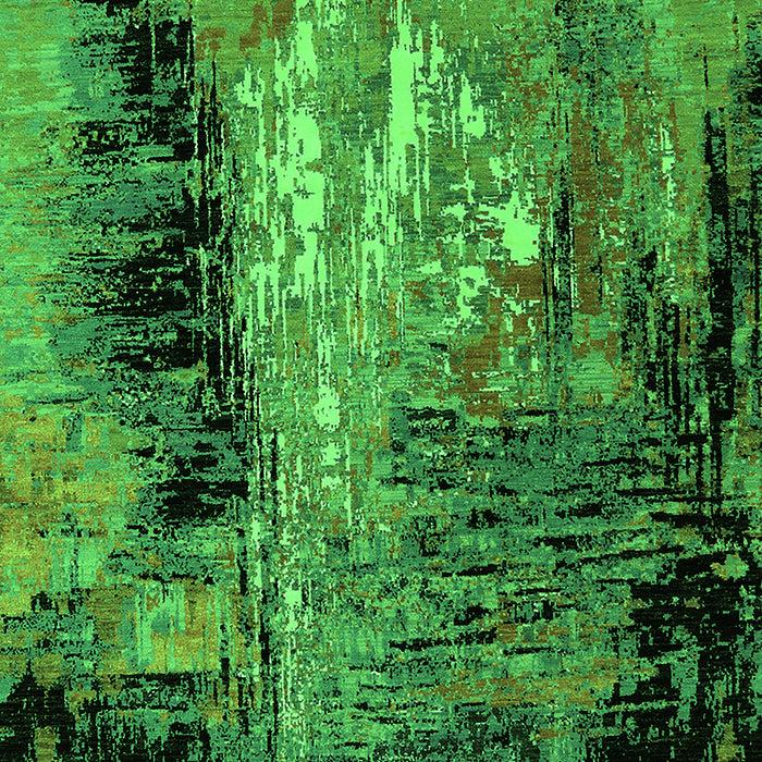 Machine Washable Oriental Green Industrial Area Rugs, wshurb2747grn