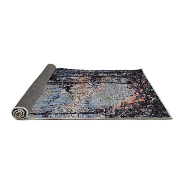 Sideview of Mid-Century Modern Black Oriental Rug, urb2748