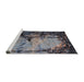 Sideview of Machine Washable Industrial Modern Black Rug, wshurb2748