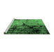 Sideview of Machine Washable Oriental Emerald Green Industrial Area Rugs, wshurb2748emgrn