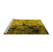 Sideview of Machine Washable Oriental Yellow Industrial Rug, wshurb2748yw