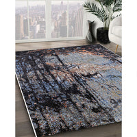 Mid-Century Modern Black Oriental Rug, urb2748