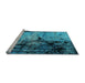 Sideview of Machine Washable Oriental Light Blue Industrial Rug, wshurb2748lblu