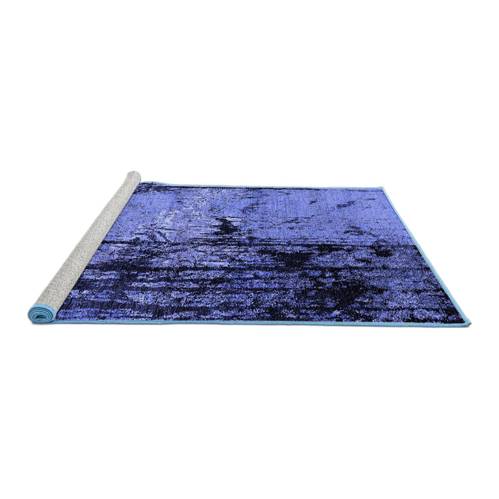 Sideview of Machine Washable Oriental Blue Industrial Rug, wshurb2748blu