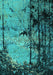 Machine Washable Oriental Turquoise Industrial Area Rugs, wshurb2748turq