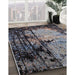 Mid-Century Modern Black Oriental Rug in Family Room, urb2748