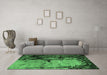 Machine Washable Oriental Emerald Green Industrial Area Rugs in a Living Room,, wshurb2748emgrn