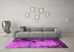 Machine Washable Oriental Pink Industrial Rug in a Living Room, wshurb2748pnk