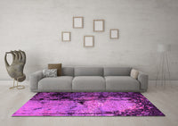 Machine Washable Oriental Pink Industrial Rug, wshurb2748pnk