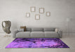 Machine Washable Oriental Purple Industrial Area Rugs in a Living Room, wshurb2748pur
