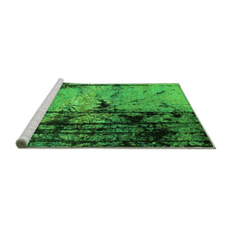 Sideview of Machine Washable Oriental Green Industrial Area Rugs, wshurb2748grn