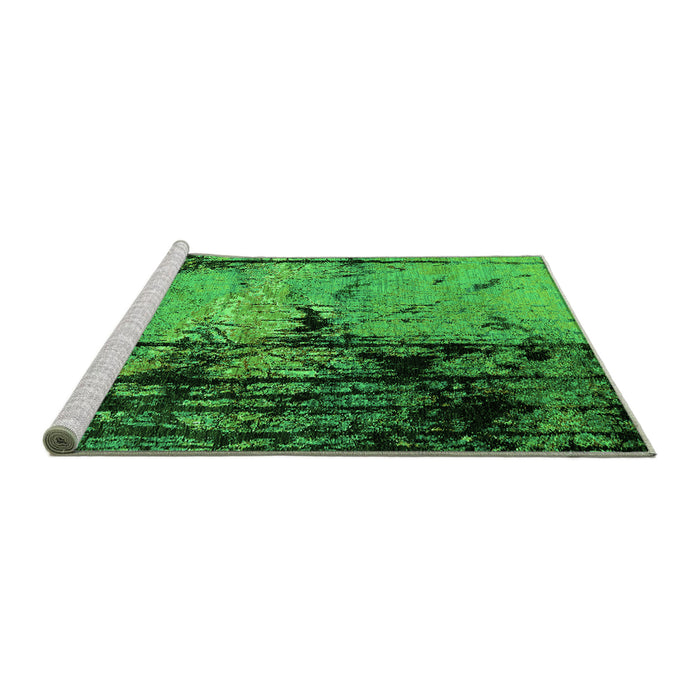 Sideview of Machine Washable Oriental Green Industrial Area Rugs, wshurb2748grn