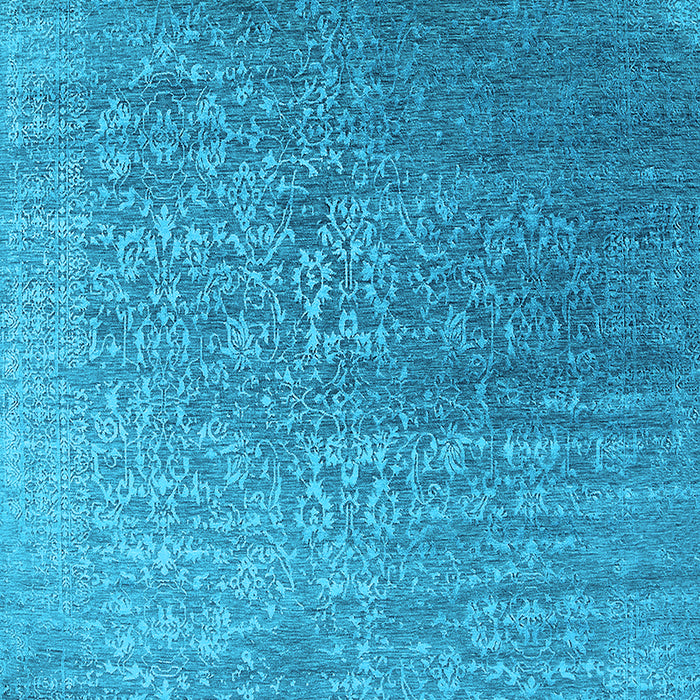 Machine Washable Oriental Light Blue Industrial Rug, wshurb2749lblu