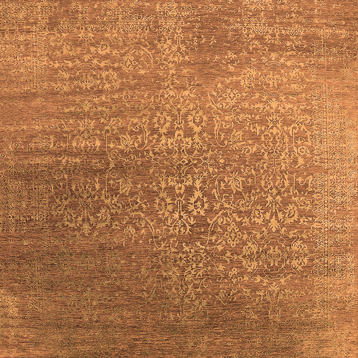 Square Oriental Orange Industrial Rug, urb2749org