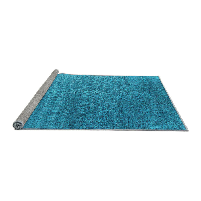 Sideview of Machine Washable Oriental Light Blue Industrial Rug, wshurb2749lblu