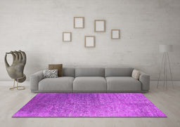 Machine Washable Oriental Pink Industrial Rug in a Living Room, wshurb2749pnk